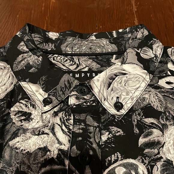 Men’s Empyre Button Down Floral Collared Cotton Short Sleeve Shirt Large - Picture 8 of 16